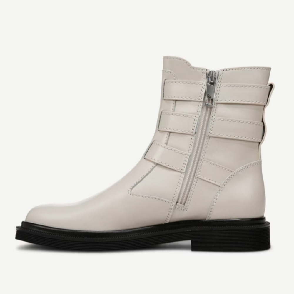 Franco Sarto Cream Combat Boots with Buckle Straps - NWOB - Picture 3 of 5